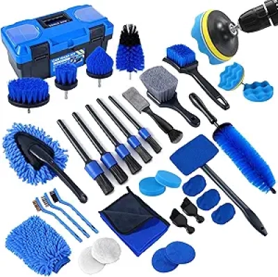 Kit Detailing Voiture 36 Pièces Professionnel - Nettoyage Intérieur Extérieur