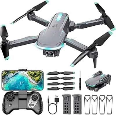 Drone Caméra 1080P HD FPV Pliable pour Enfants - Mini Drone avec 2 Batteries