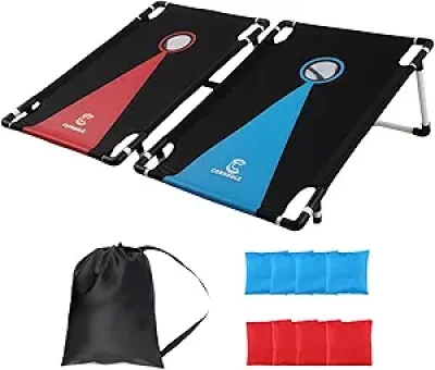 Jeu Cornhole 3FT x 2FT - Ensemble Complet Portable avec Sacs Haricots & Housse