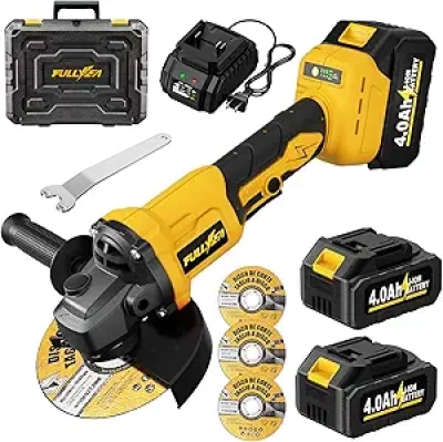 Meuleuse d'angle sans fil 115mm Brushless 12000 RPM - Kit complet avec 2 batteries