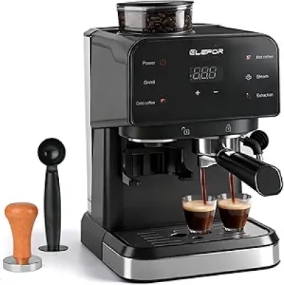 Machine à Espresso 20 Bar avec Broyeur - Cafetière Professionnelle pour Maison