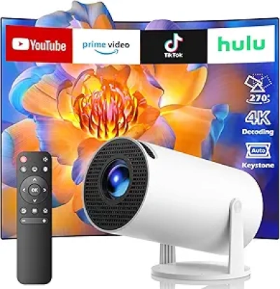 Projecteur 4K Portable WiFi 6 Android 11 - Mini Vidéoprojecteur 270° Rotation
