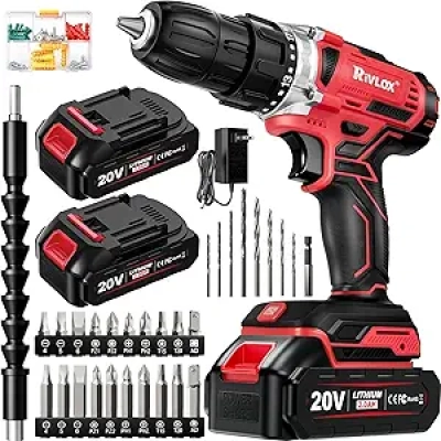 Perceuse Visseuse Sans Fil 20V - Kit Complet 34 Accessoires + 2 Batteries