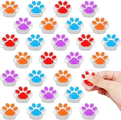 28 Mini Squishies Chat Patte - Jouets Fidget Anti-Stress pour Enfants et Adultes