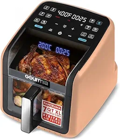 Friteuse à Air Chaud Gourmia 7 QT - Fenêtre Panoramique & Technologie FryForce 360