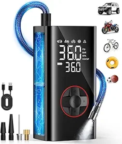 Compresseur d'Air Portable 150PSI - Gonfleur de Pneus Sans Fil avec Jauge