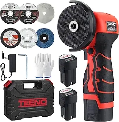 Meuleuse d'angle sans fil TEENO 19500 RPM - Kit complet avec 2 batteries