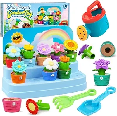 Jouet Jardin Montessori pour Enfants - Jeu Éducatif Fleurs et Outils