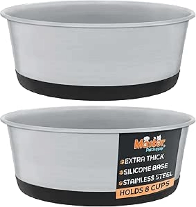 Gamelle Chien Inox 2 Bols 64oz Anti-Dérapant - Master Pet Supply