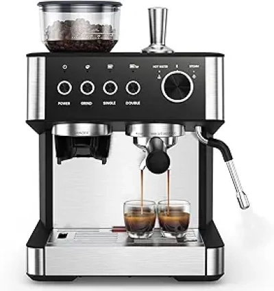 Machine à Espresso 20 Bar avec Broyeur Intégré - Cappuccino Automatique