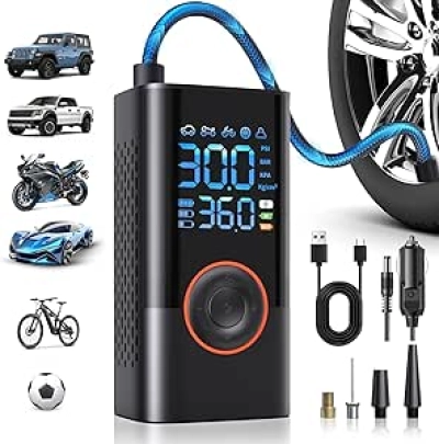 Compresseur d'Air Portable 150PSI - Gonfleur Électrique Cordless avec Écran LCD
