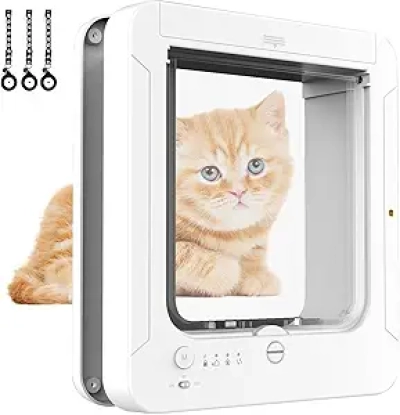 Chatière Intelligente RFID avec Capteur - Porte Chat Automatique 4 Modes
