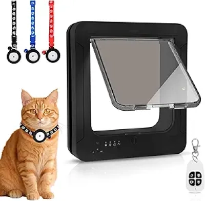 Chatière Intelligente RFID avec Capteur - Accès Sécurisé pour Chat d'Intérieur/Extérieur