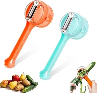 Économeuse Fruits et Légumes Double Lame avec Bac de Rangement