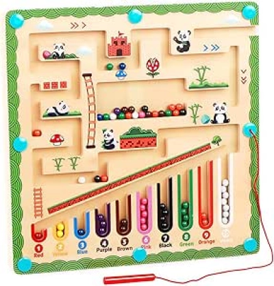 Labyrinthe Magnétique Montessori en Bois - Jeu Éducatif Enfant 3-6 ans