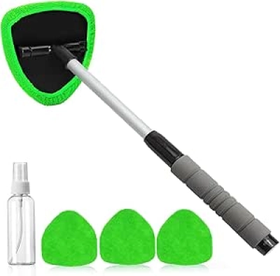 Nettoyant Pare-Brise Extensible avec Manche Télescopique et Pads Microfibre