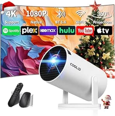 Mini Projecteur 4K WiFi 6 - Portable avec Keystone Auto et Rotation 270°