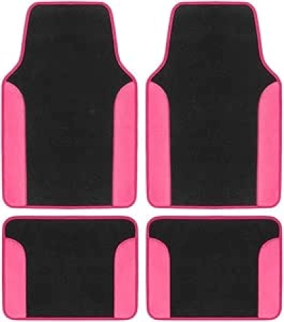 Tapis de sol voiture universels rose 4 pièces - Tapis auto protecteur