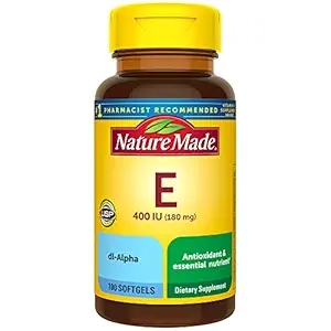 Vitamine E 400 UI Nature Made - 180 mg Antioxydant - 100 Gélules
