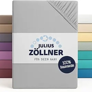Drap-Housse Bébé Jersey 60x120 70x140 cm - Gris Clair Julius Zöllner