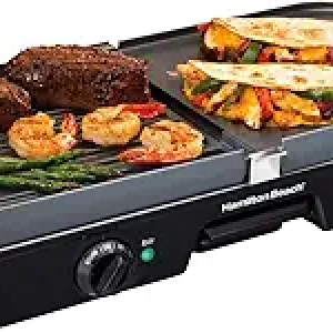 Grill Électrique Indoor 3-en-1 Hamilton Beach - Gril et Plancha Réversible 180cm²