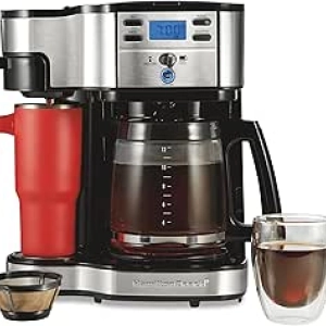 Cafetière Programmable Hamilton Beach 2-en-1 - 12 Tasses et Individuelle