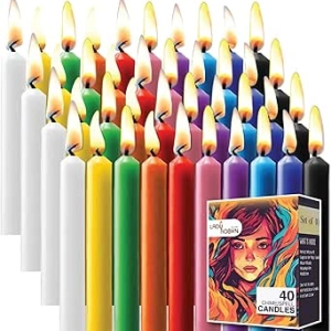 Lot de 40 Bougies Rituelles Colorées - Livraison Unique