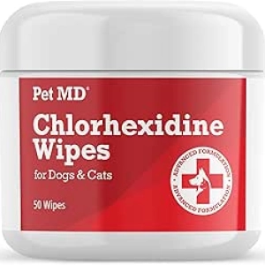 Lingettes nettoyantes Pet MD à l'aloe pour chats et chiens - 50 unités