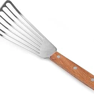 Spatule à Poisson Professionnelle 6.5" - Inox Brossé et Manche Bois