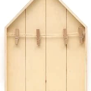 Étagère Maison en Bois Graine Créative 19x28cm avec Pinces