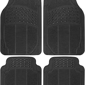 Tapis de sol voiture 4 pièces tout temps BDK - Caoutchouc imperméable universel