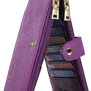Portefeuille Femme RFID Travelambo Grand Format - Cuir Véritable Protection Anti-RFID