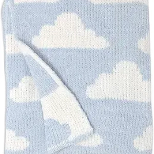 Couverture Bébé Chenille Réversible Living Textiles Nuages Bleus 40x30 cm