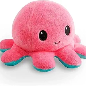 Peluche Pieuvre Réversible Rose et Aqua TeeTurtle 4 cm - Jouet Adorable à Deux Faces
