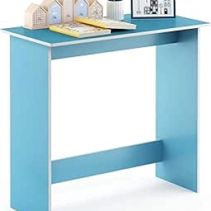 Bureau d'étude compact FURINNO bleu clair - Design minimaliste