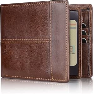 Portefeuille Homme Cuir Véritable RFID - Bifold Swallowmall 15 Cartes