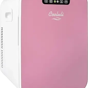 Mini Frigo 20L Cooluli Rose - Réfrigérateur Portable 12V pour Chambre, Bureau et Voiture