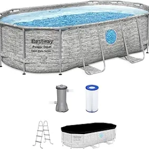Piscine Hors Sol Bestway Power Steel 14' x 8' - Filtre 530 GPH + Couverture
