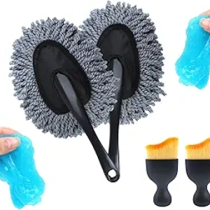 Kit Nettoyage Voiture IPELY 6 Pièces - Brosse Intérieur & Gel Nettoyant