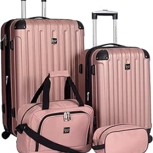 Ensemble de Bagages Travelers Club Midtown 4 Pièces Rose Gold - Valise Rigide