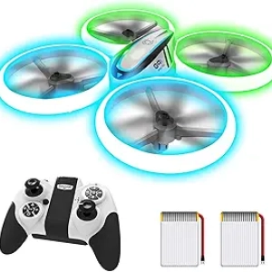 Drone Q9s pour Enfants - Quadcoptère LED Bleu & Vert avec Maintien d'Altitude
