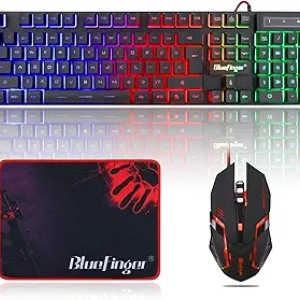 Clavier Gaming RGB et Souris Filaire USB - Combo Complet avec Tapis