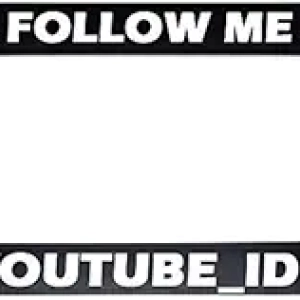 Cadre Plaque Immatriculation Personnalisé YouTube - Noir Premium
