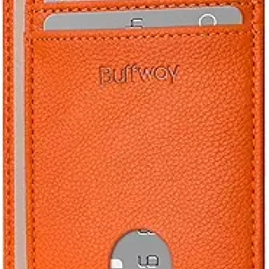 Portefeuille Slim Cuir RFID Buffway Orange - Homme et Femme