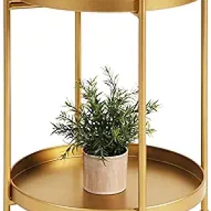 Table d'appoint pliable 2 étages métal - Table basse design petit espace