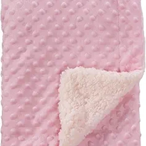 Couverture Bébé Sherpa Douce et Chaude CREVENT 30x40cm Rose