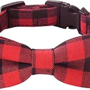 Collier chien avec nœud papillon carreaux rouge - Malier
