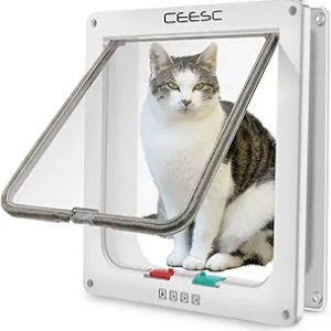 Chatière Extra Large CEESC 4 Modes - Étanche, Verrouillable pour Chats et Petits Chiens