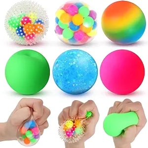 6 Balles Anti-Stress Squishy - Jouets Sensoriels pour Adultes et Enfants