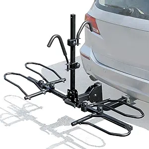 Porte-vélos Attelage 2 Vélos Pliable - Système Anti-Vibration et Basculement Rapide